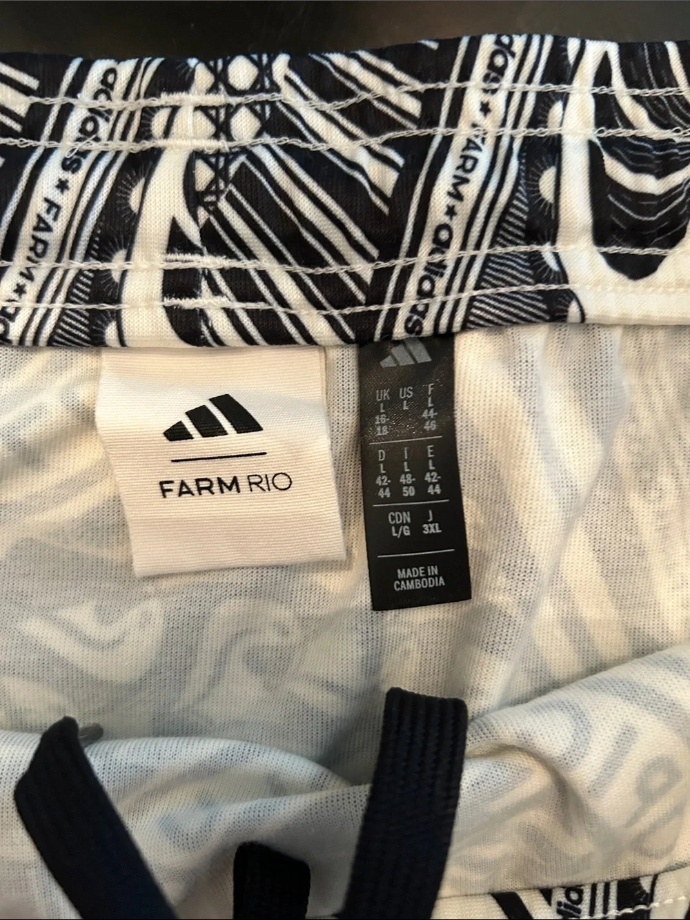 FARM Rio x Adidas Black & White Graphic Athletic Skirt
